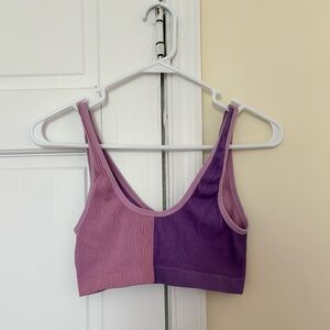 Pink and Purple Color Block Bralette